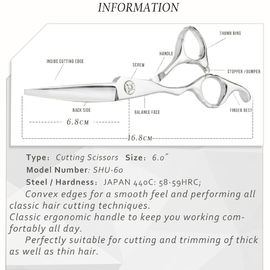 Special Left Handed Hair Scissors UFO Screw Wear Resistance Smooth Handfeel
